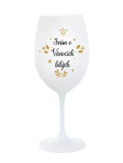 SNÍM O VÁNOCÍCH BÍLÝCH - bílá sklenice na víno 350 ml