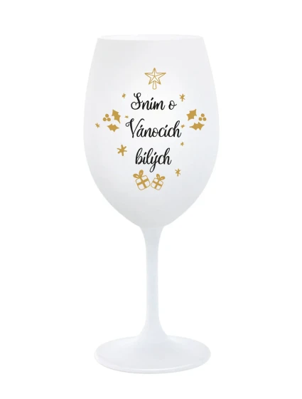 SNÍM O VÁNOCÍCH BÍLÝCH - bílá sklenice na víno 350 ml SNÍM O VÁNOCÍCH BÍLÝCH - bílá sklenice na víno 350 ml