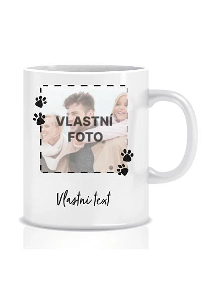 Personalizovaný klasický bílý keramický hrníček 300 ml s fotkou mazlíčka a textem Personalizovaný klasický bílý keramický hrníček 300 ml s fotkou mazlíčka a textem