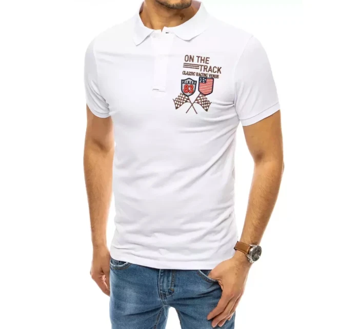 FashionStreet bílá vyšívaná polokošile PX0452 FashionStreet bílá vyšívaná polokošile PX0452