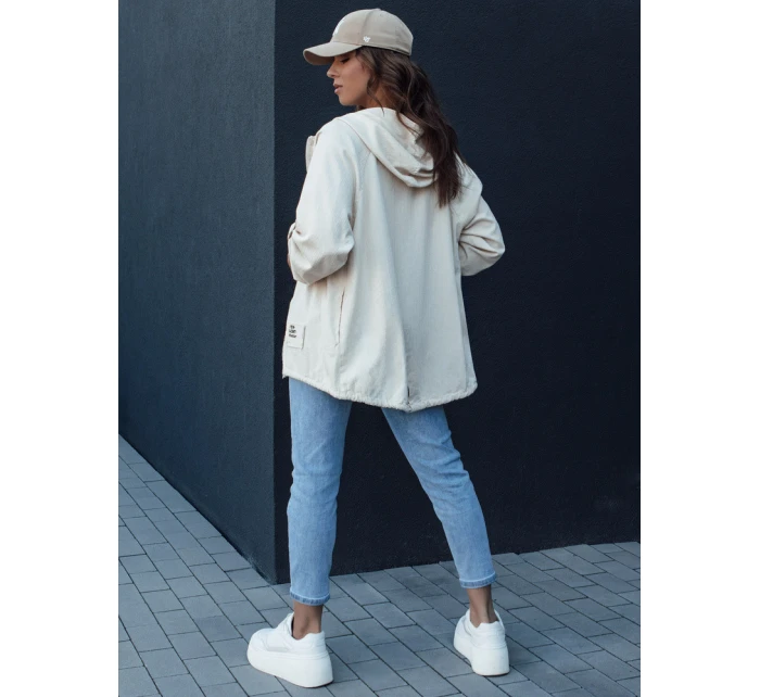 Dámská přechodná bunda s kapucí MANDIA light beige FashionStreet TY4479