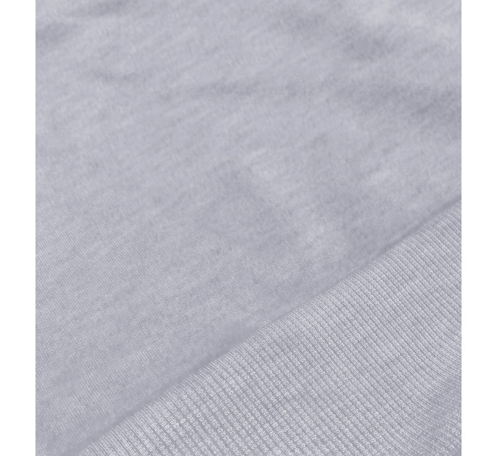 Světle šedá tenká krátká dámská tepláková mikina (8B938-2)