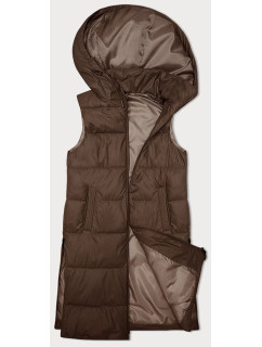 Hnědá dámská prošívaná péřová vesta model 19456807 - S'WEST