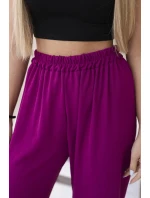 Kalhoty se širokými nohavicemi švestka Kalhoty se širokými nohavicemi švestka