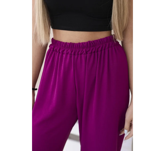 Kalhoty se širokými nohavicemi švestka Kalhoty se širokými nohavicemi švestka