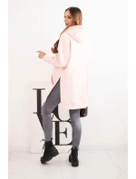 Zateplená mikina s rozparky na bocích pudrově růžová Zateplená mikina s rozparky na bocích pudrově růžová