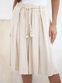 Dámské viskózové letní kraťasy s páskem boho béžové