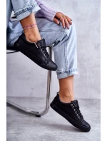 Dámské tenisky Kožené Big Star model 21594380 Černá - Big Star Shoes Dámské tenisky Kožené Big Star model 21594380 Černá - Big Star Shoes