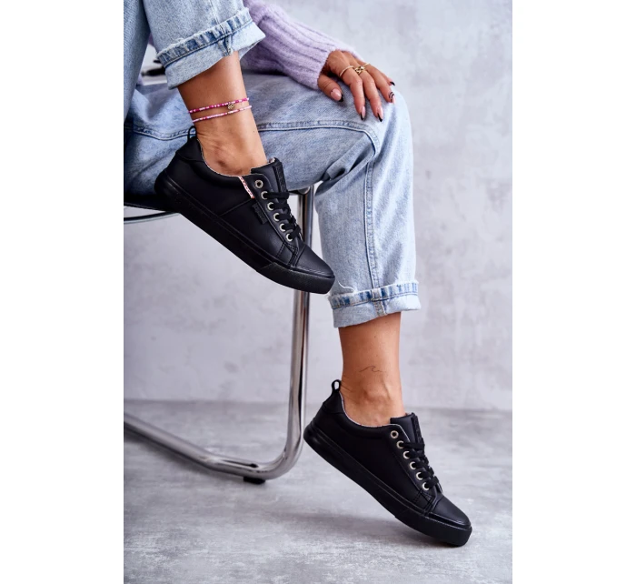 Dámské tenisky Kožené Big Star model 21594380 Černá - Big Star Shoes Dámské tenisky Kožené Big Star model 21594380 Černá - Big Star Shoes