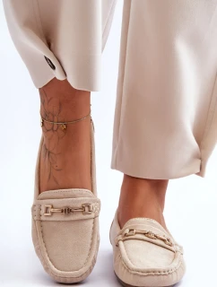 Dámské klasické semišové mokasíny béžové model 21625472 - Boto