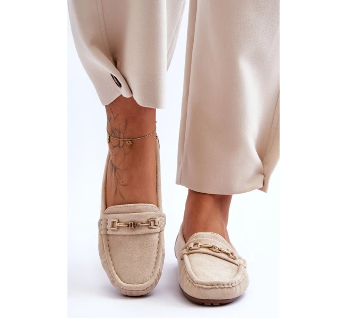 Dámské klasické semišové mokasíny béžové model 21625472 - Boto Dámské klasické semišové mokasíny béžové model 21625472 - Boto