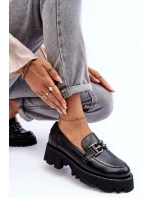 Dámské kůže polobotky s ozdobou černá model 21633020 - Laura Messi Dámské kůže polobotky s ozdobou černá model 21633020 - Laura Messi