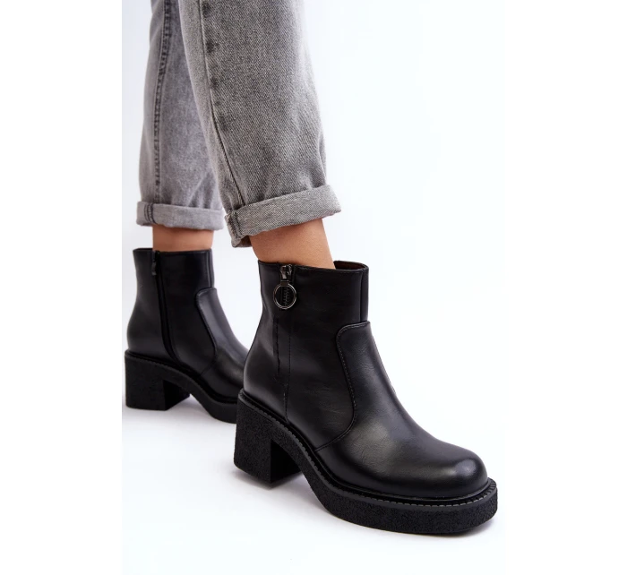 Dámské Zip Boty Černé Romella