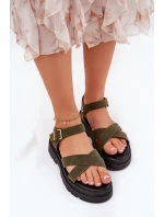 Dámské sandály na platformě z eko kůže tmavě zelené Gevinniser Dámské sandály na platformě z eko kůže tmavě zelené Gevinniser
