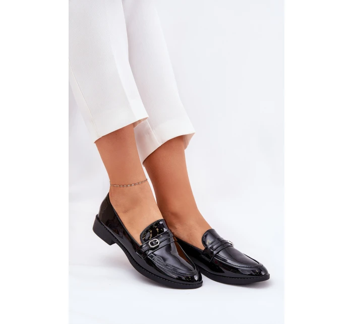 Lakované Dámské Mokasíny S Přezkou Černé model 21689614 - Boto