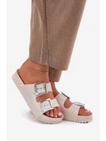 Dámské Pantofle S Přezkami A Béžové model 21695864 - Zaxy