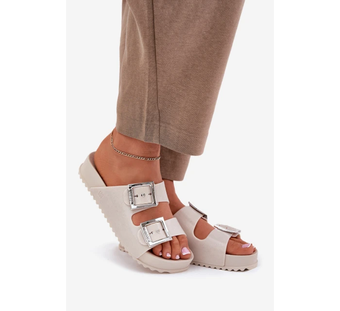 Dámské Pantofle S Přezkami A Béžové model 21695864 - Zaxy