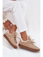 Dámské tenisky na platformě s vyteplením s kožešinou béžové Solvia Dámské tenisky na platformě s vyteplením s kožešinou béžové Solvia