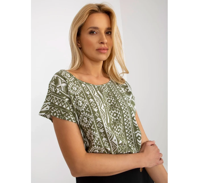 Dámská halenka D73771R10978P khaki barva - FPrice