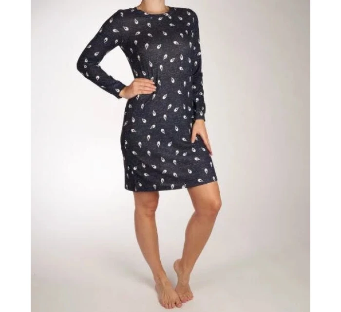 Dámská noční košile 11232-438-2 tm. modrá se vzorem - Rebelle Dámská noční košile 11232-438-2 tm. modrá se vzorem - Rebelle