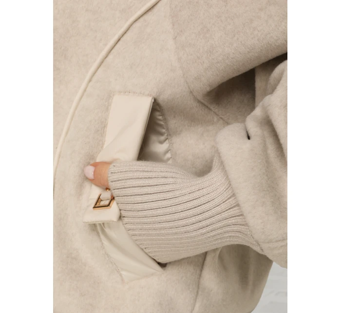 Kurtka damska przejściowa z odpinanym kapturem beżowa FashionStreet TY5639