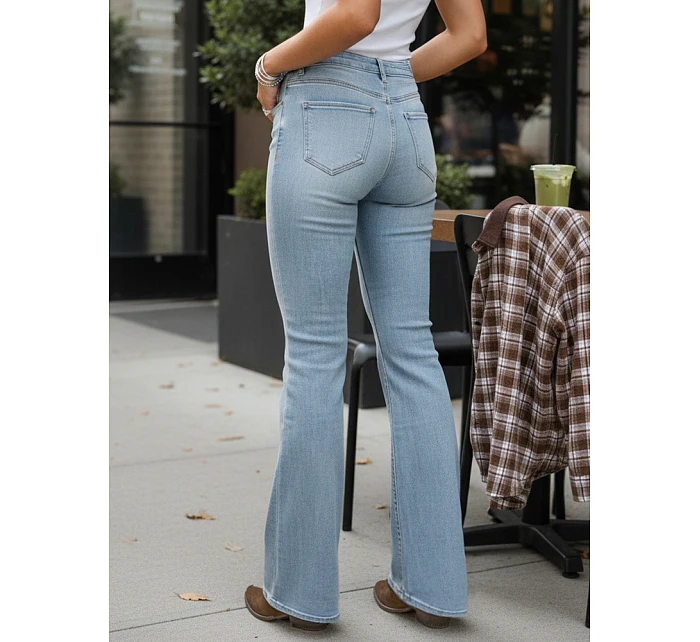 Jeansy damskie z wysokim stanem niebieskie model 22110001 - FashionStreet