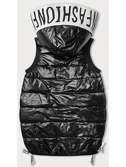 Dámská vesta v grafitové barvě se stahovacími lemy model 18930970 - J.STYLE Dámská vesta v grafitové barvě se stahovacími lemy model 18930970 - J.STYLE
