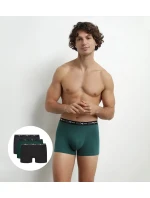 Pánské boxerky 3 ks DIM COTTON STRETCH BOXER 3x - DIM - tmavě zelená
