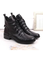 Ploché zateplené boty na podpatku Jezzi W JEZ412A černá Ploché zateplené boty na podpatku Jezzi W JEZ412A černá