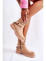 Prolamované Se Zipem S řetízkem béžový model 21592869 - Boto Prolamované Se Zipem S řetízkem béžový model 21592869 - Boto