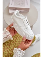 Dámské Tenisky Na Platformě S Dekorativním Šněrováním Bílé model 21667752 - Boto Dámské Tenisky Na Platformě S Dekorativním Šněrováním Bílé model 21667752 - Boto