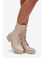Dámské workery s přezkami Medvídek Srdce Béžové model 21744660 - Boto