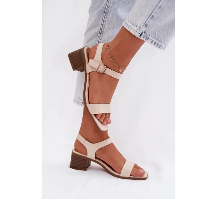 Dámské sandály Eko Kůže na klínu Béžové Sabela