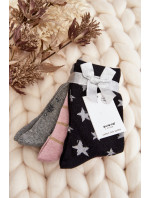 Dámské vánoční ponožky 3-balení šedé a růžové