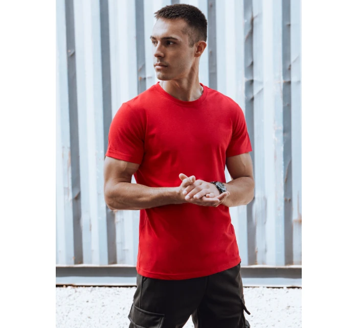 Pánské tričko bez potisku červené model 21978160 - Dstreet Pánské tričko bez potisku červené model 21978160 - Dstreet