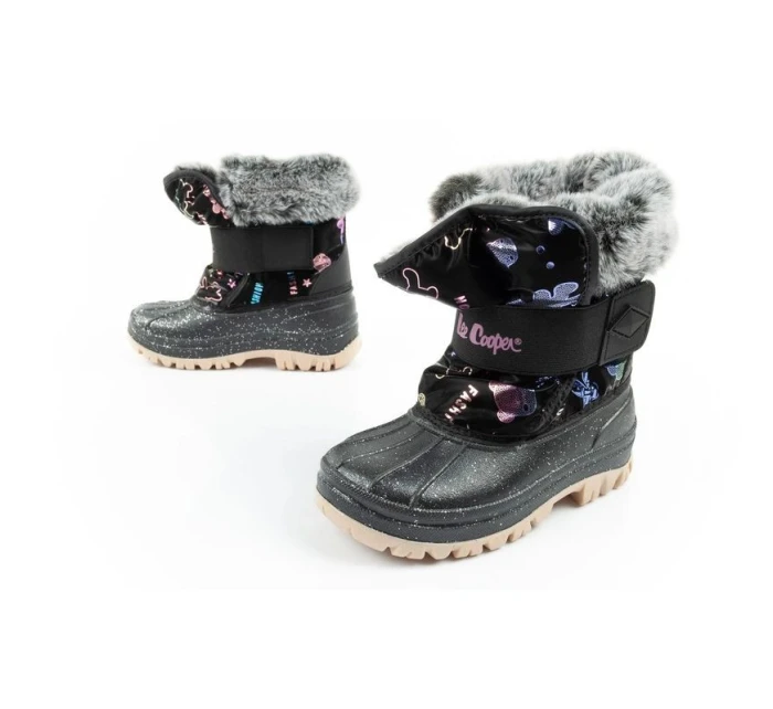 Lee Cooper zimní sněhule dětské zateplené sněhule pro dívky černé