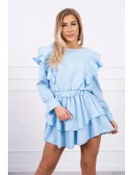 Šaty se svislými volány modré Šaty se svislými volány modré