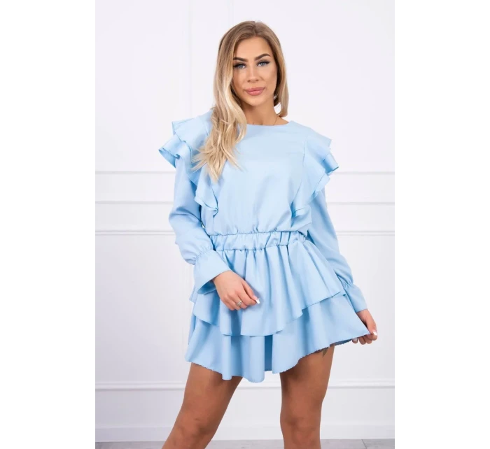 Šaty se svislými volány modré Šaty se svislými volány modré