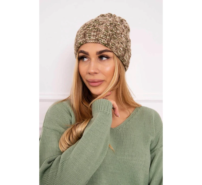 Dámská čepice Eliza K205 cappuccino+light khaki Dámská čepice Eliza K205 cappuccino+light khaki