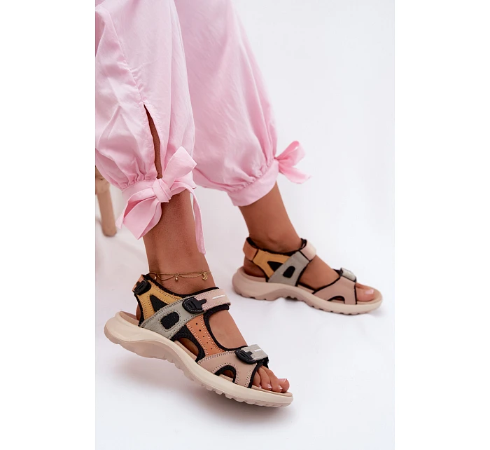 Kožené dámské sandály ve sportovním stylu model 22123219 - EVENTO