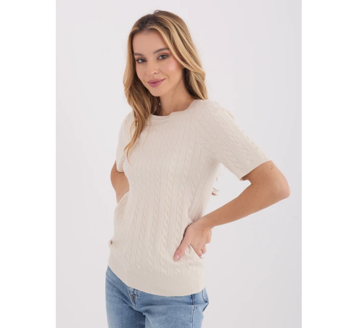 Sweter PM SW B model 21821370 jasny beżowy - FPrice Sweter PM SW B model 21821370 jasny beżowy - FPrice