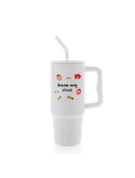 Personalizovaná termoska s barevným víčkem s letním mixem 