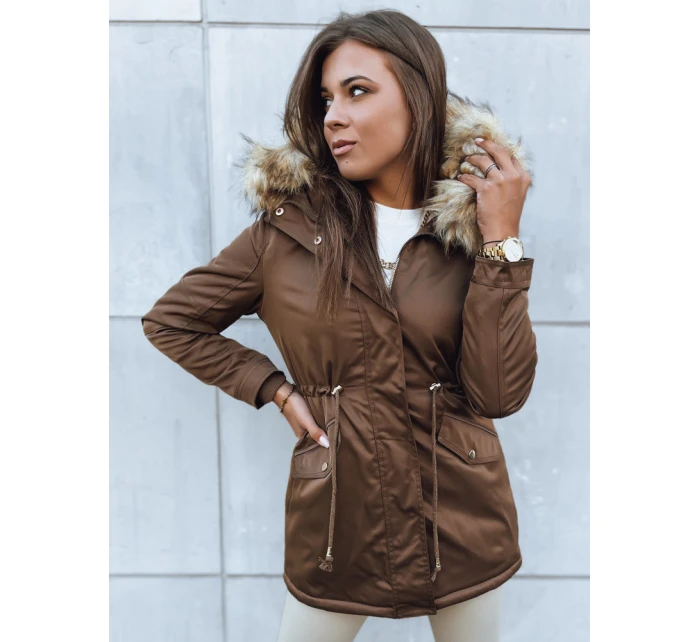 Dámská zimní bunda parka hnědá Dstreet model 21971014 - FashionStreet