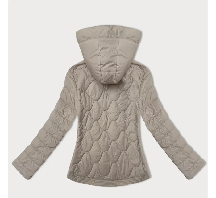 Krátká béžová dámská prošívaná bunda model 21013138 - J.STYLE