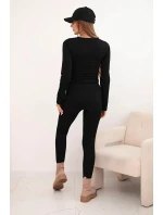 Dámská souprava z bavlny s dlouhým rukávem a legínami model 21472109 - K-Fashion Dámská souprava z bavlny s dlouhým rukávem a legínami model 21472109 - K-Fashion