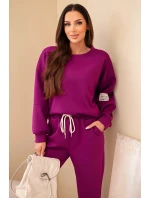 Sada mikina + kalhoty máslová tmavě fialová