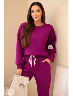 Sada mikina + kalhoty máslová tmavě fialová