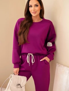 Sada mikina + kalhoty máslová tmavě fialová