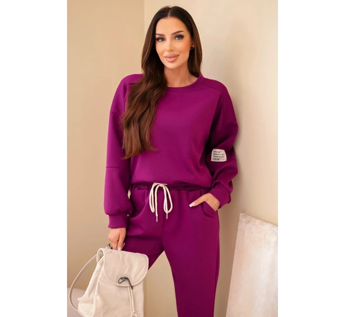 Sada mikina + kalhoty máslová tmavě fialová