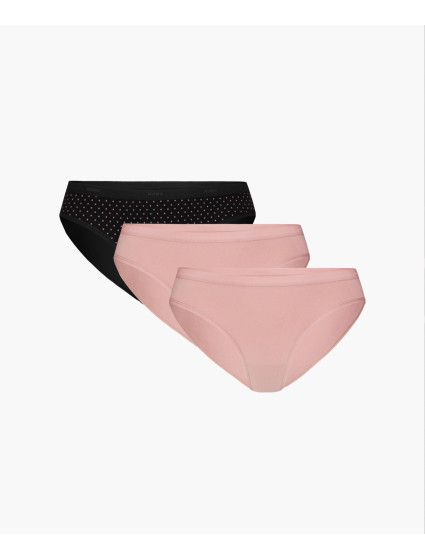 Dámské kalhotky ATLANTIC 3Pack - černé/růžové
